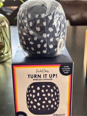 Packed Party Black and White Dot Portable Wireless Speaker